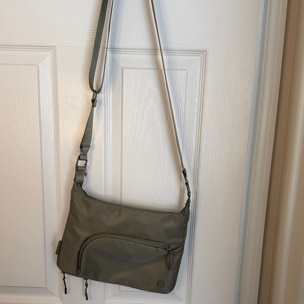 Kyodan Olive Green Nylon Crossbody Travel Bag